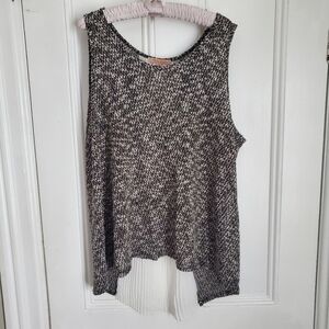 Casual Couture Knit Tank with Chiffon Back Panel